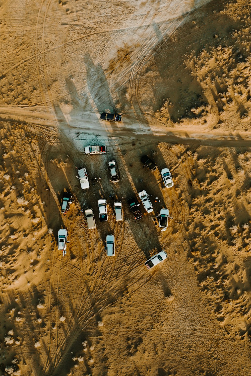 a group of cars parked in a parking lot