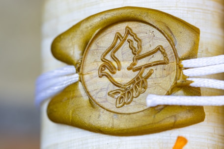 a close up of a carved wooden object