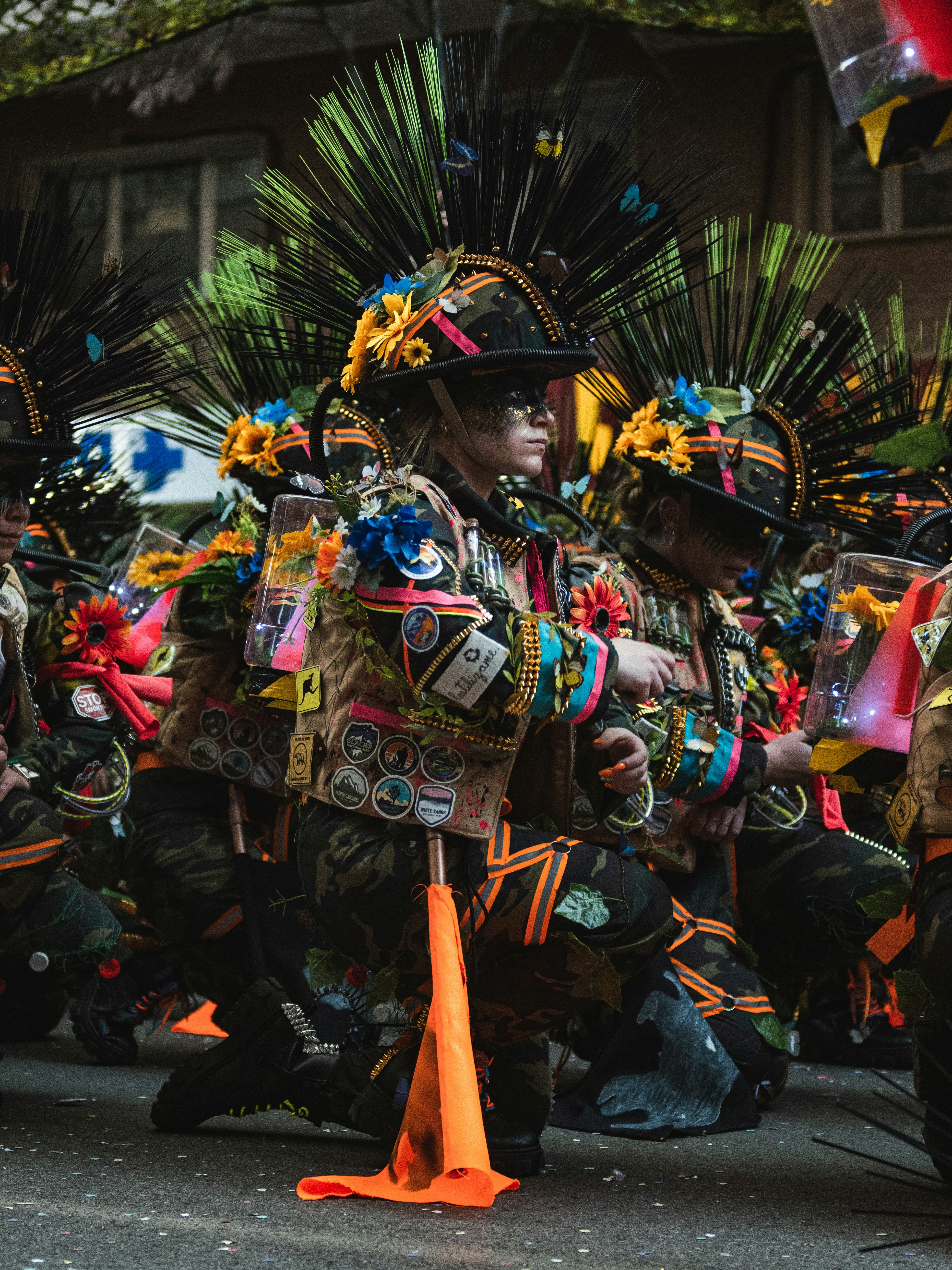 a group of people that are standing in the street. cultural immersion experience