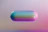 Futuristic vial of a glowing peptide serum suspended against a backdrop of shifting purple and gold iridescence.