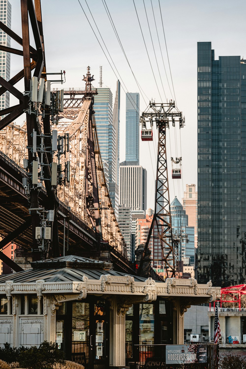 a train on a train track in front of a city