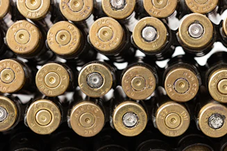 a close up of a bunch of bullet casings