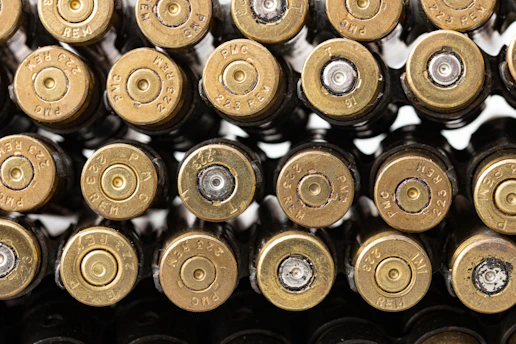 a close up of a bunch of bullet casings