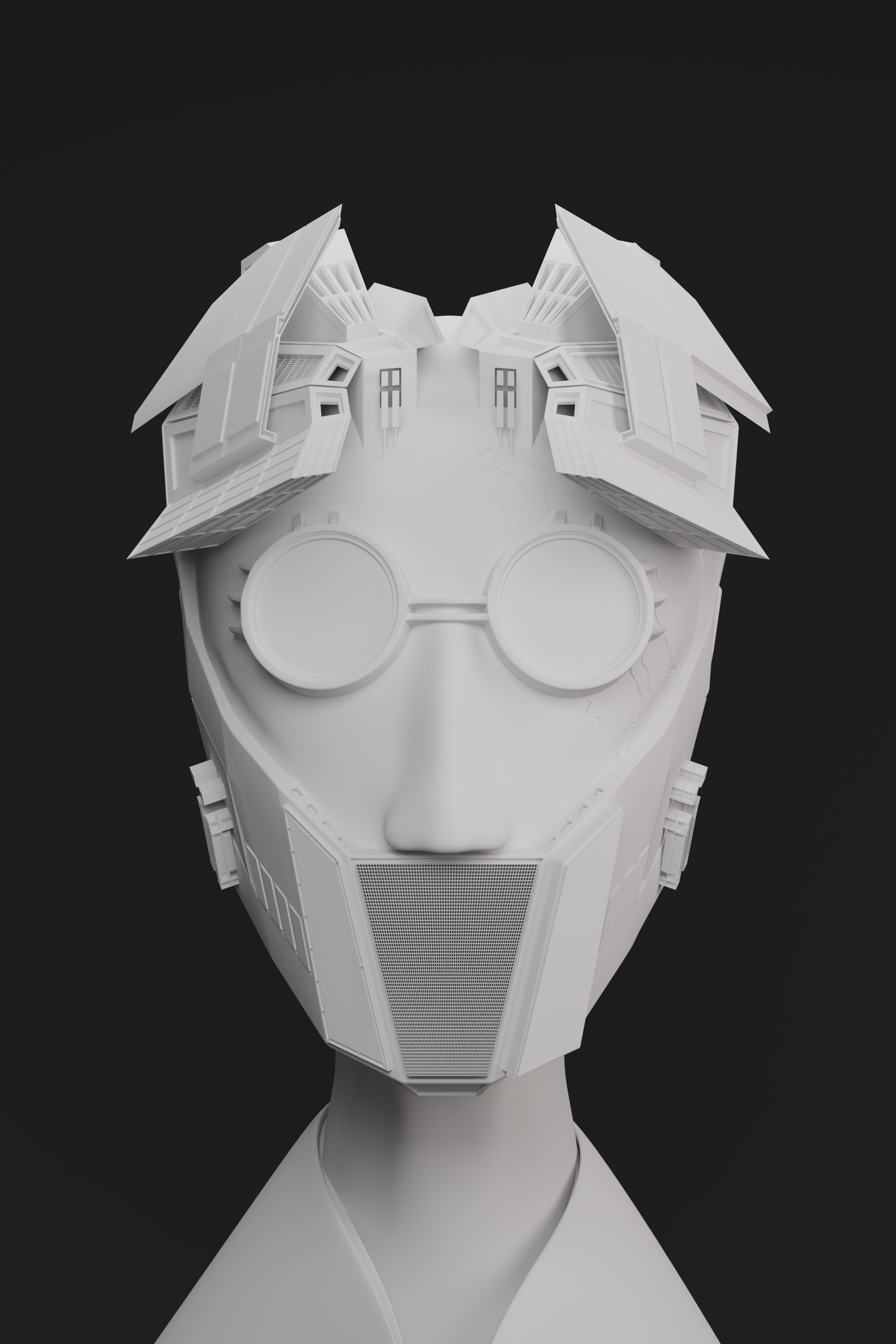 a white robot with glasses on it's face
