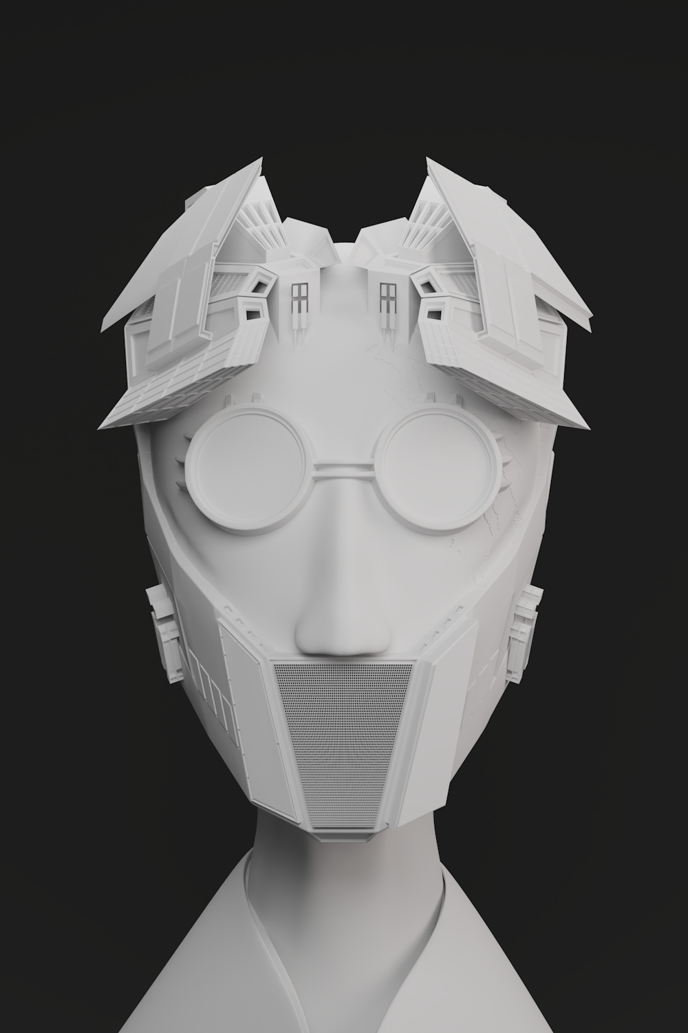 a white robot with glasses on it's face