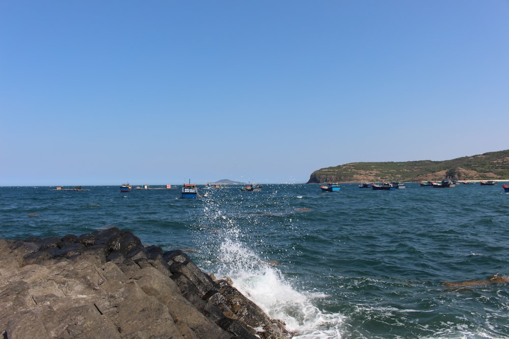 a body of water with a bunch of boats in it