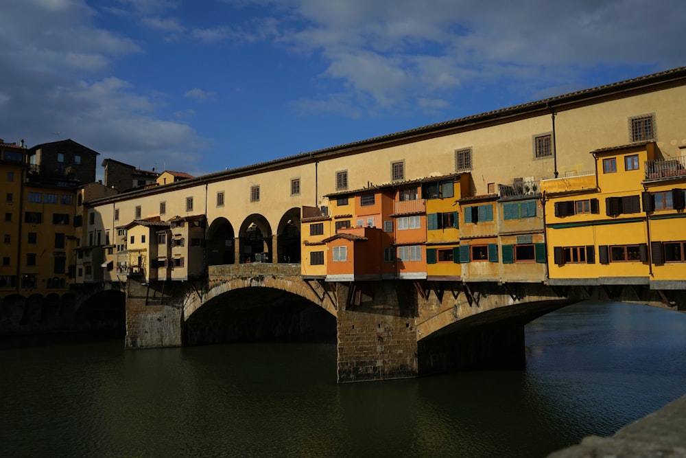 a bridge over a body of water in a city