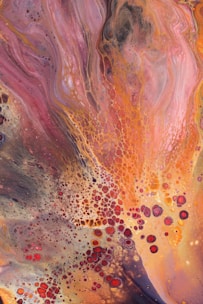 A vibrant alcohol ink artwork on birchwood.