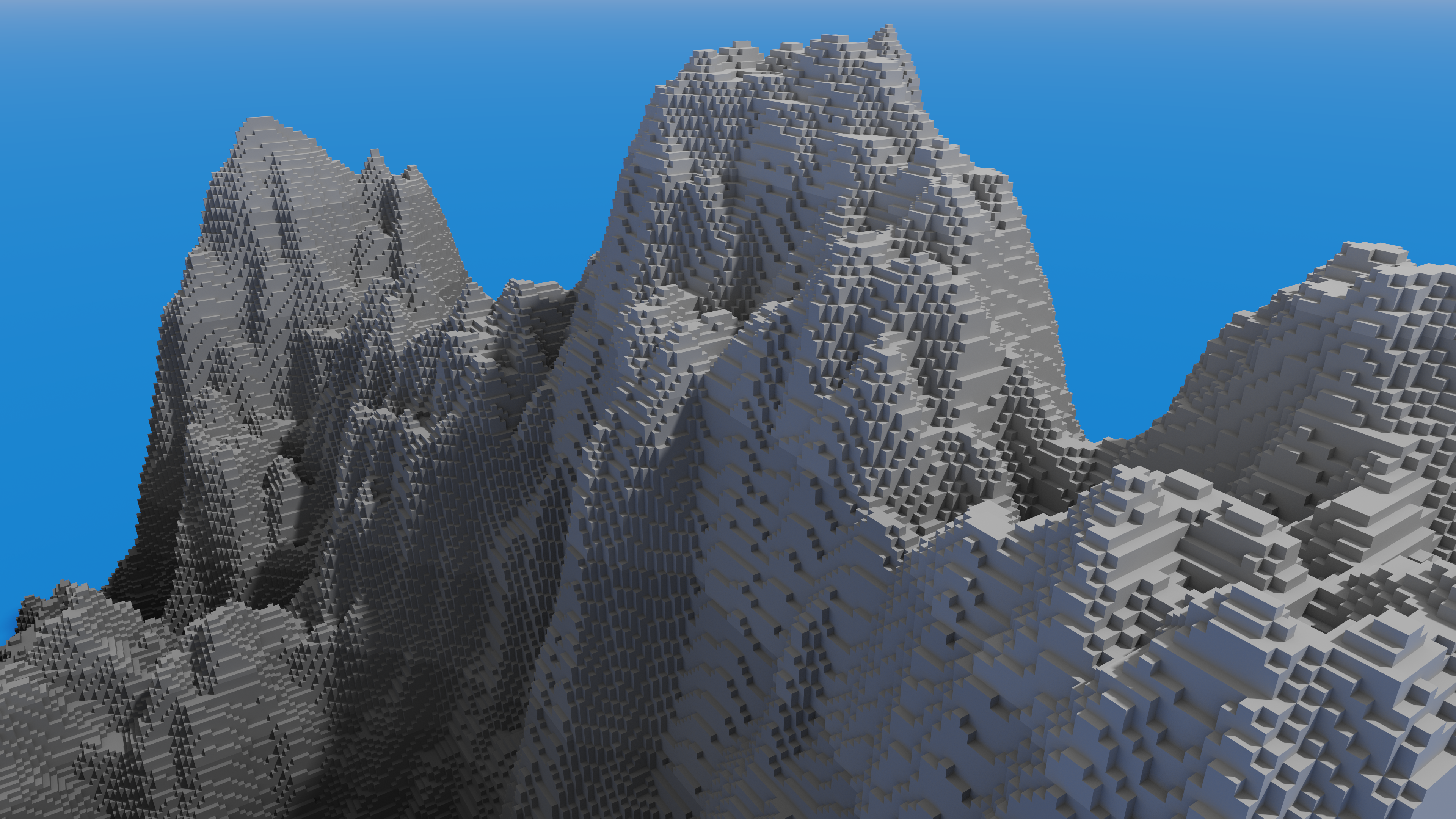 a computer generated image of a mountain range