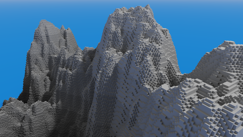 a computer generated image of a mountain range