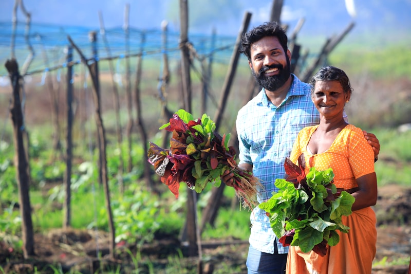 Romantic couple with flowers