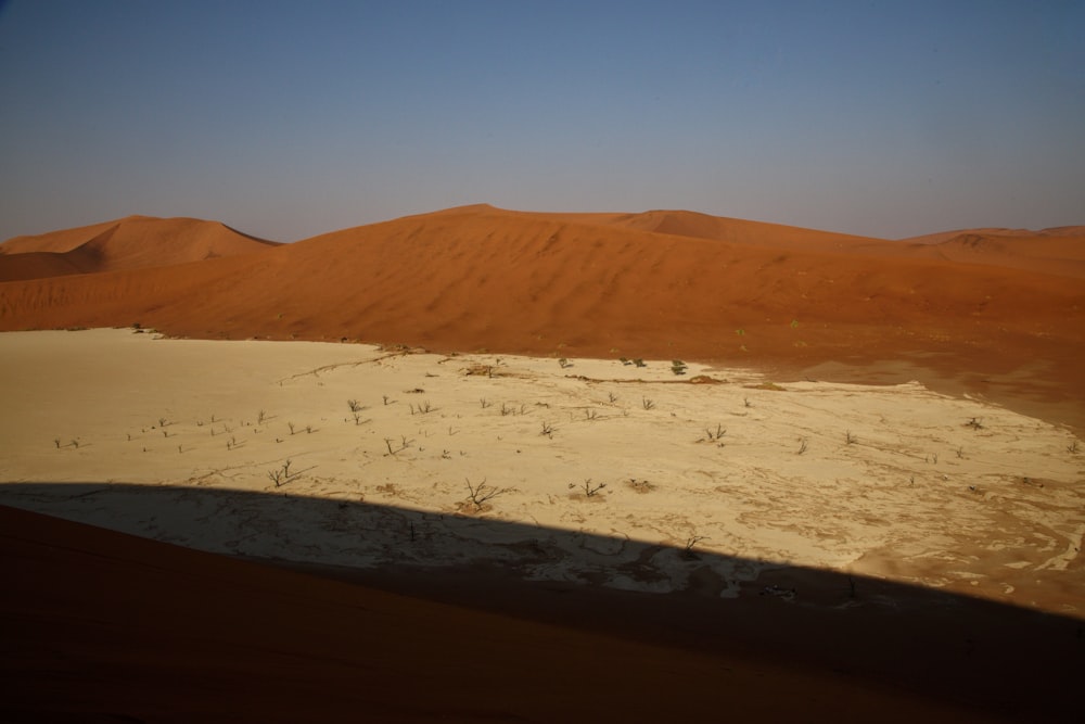 a view of the desert from a plane