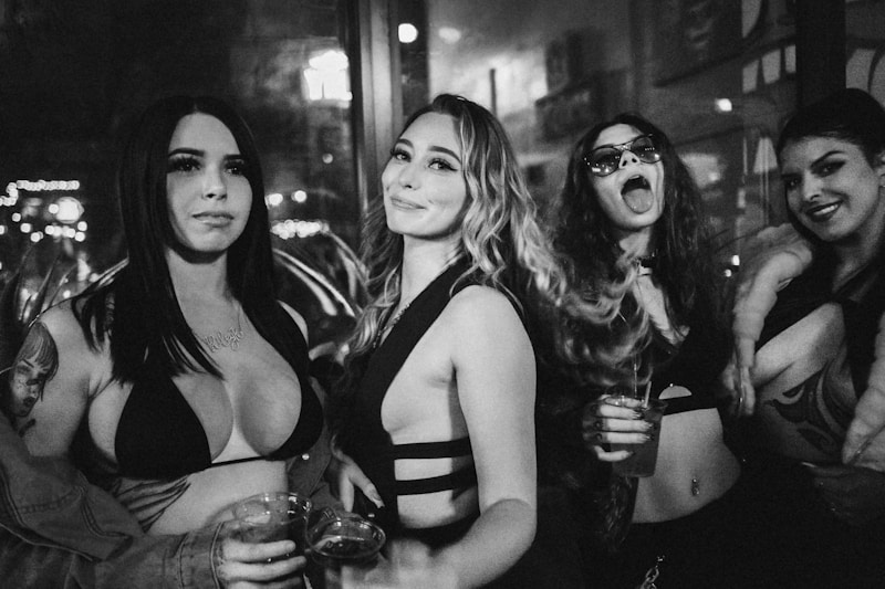 a group of women standing next to each other