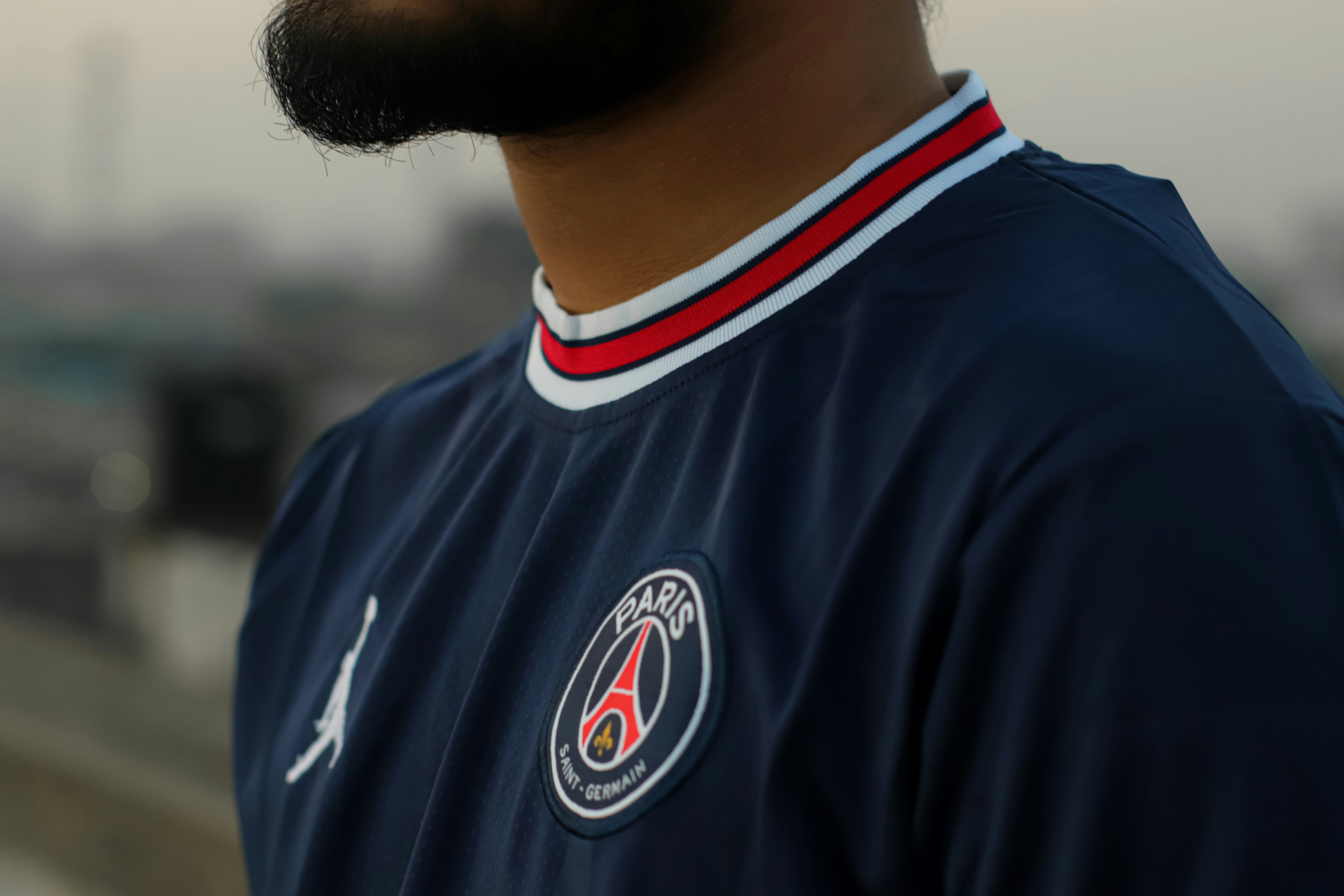 Close-up of authentication features on a signed football jersey