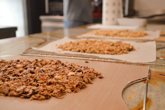 a bunch of granola sitting on top of a table