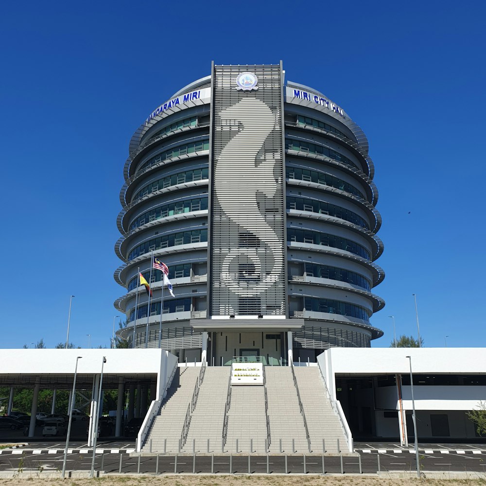 a large building with stairs leading up to it