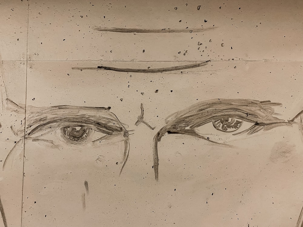 a drawing of a person's eyes and eyebrows