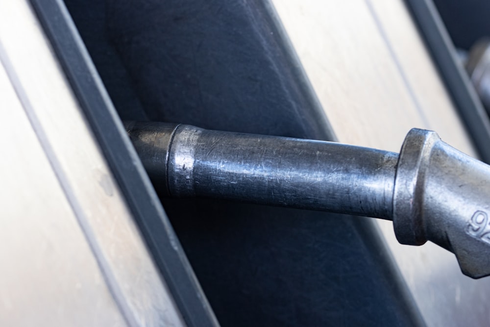 a close up of a gas pump nozzle