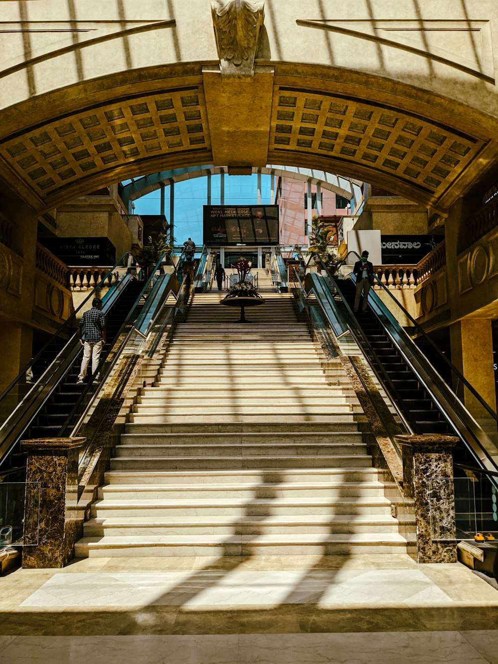 a view of a set of stairs from the bottom of the stairs