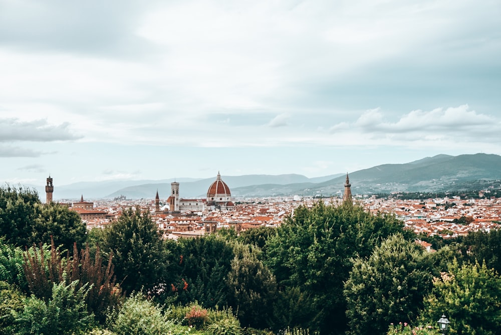 a view of a city from a hill