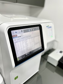 a medical machine with a screen on the front of it