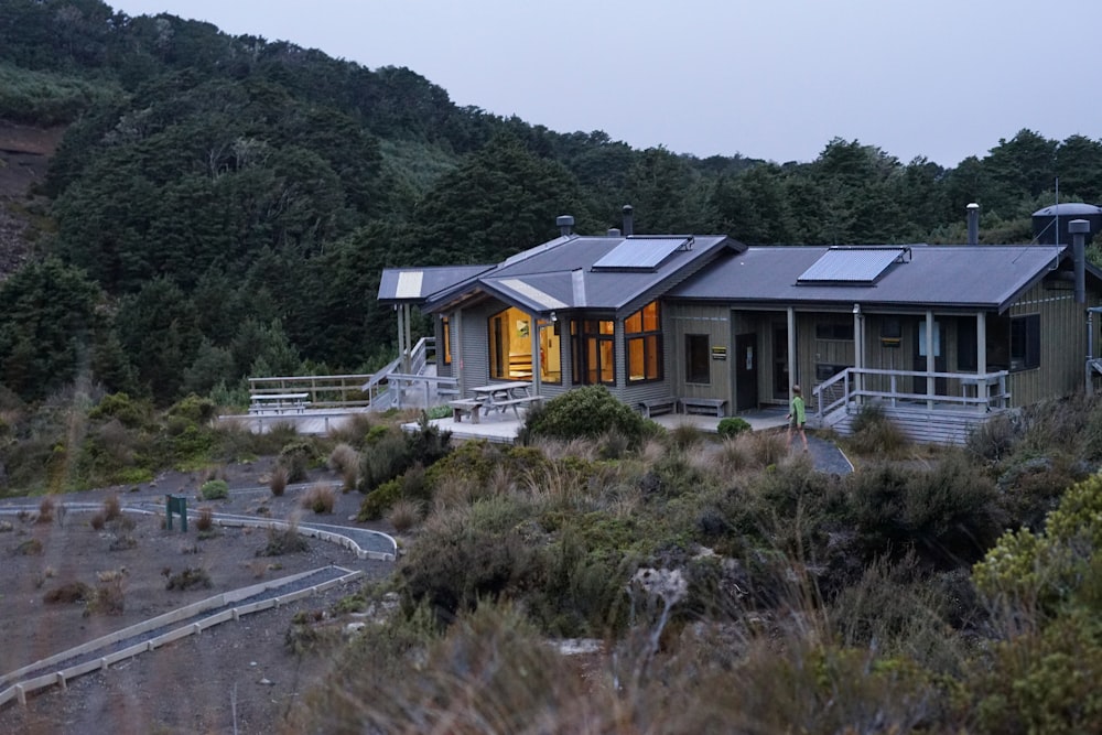 a house with solar panels on the roof