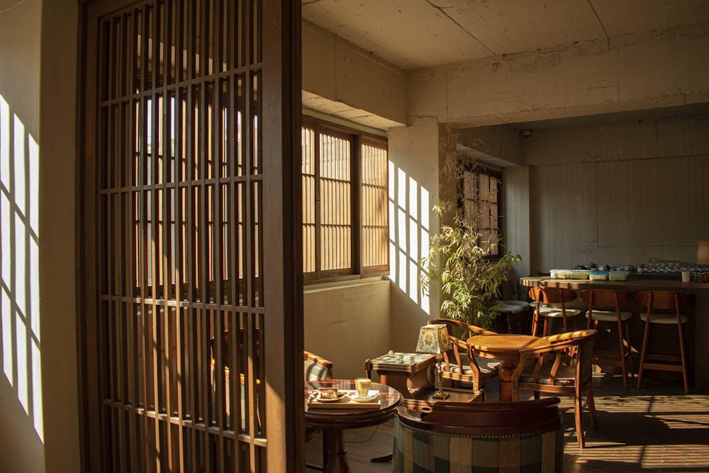 a room that has a bunch of chairs in it