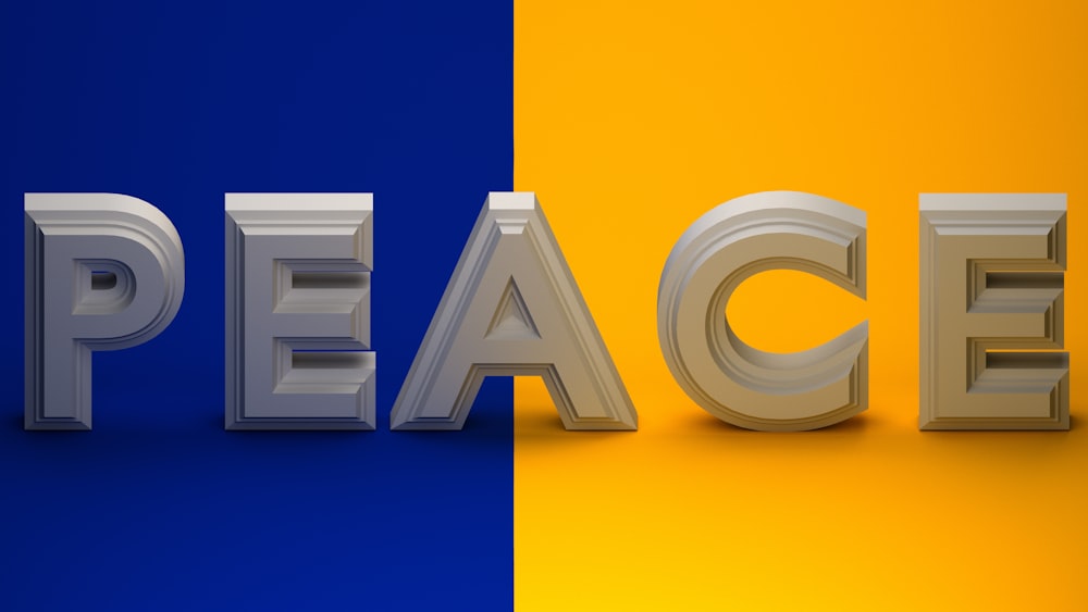 the word peace is placed next to the word peace