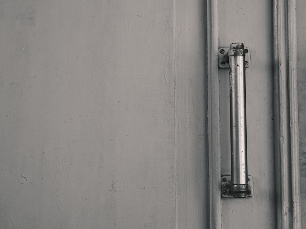 a close up of a door handle on a door