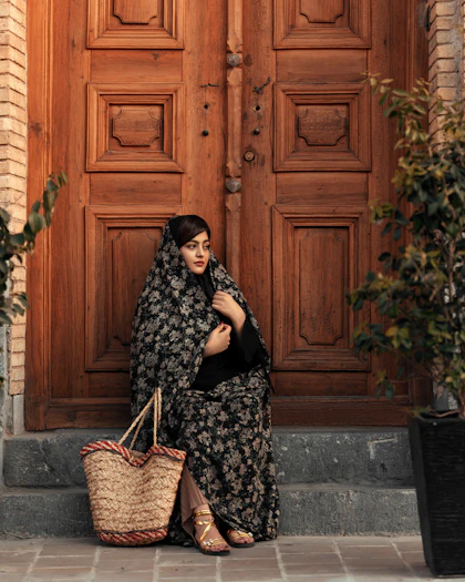 Abaya kimono en crêpe