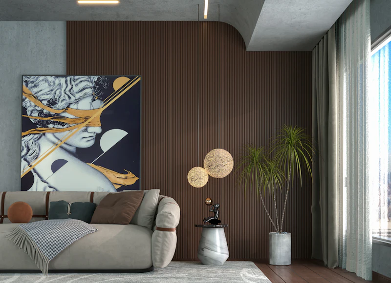Pared de madera con marco