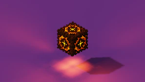 A futuristic AI cube rotating slowly, casting soft purple and blue glows on a black background.