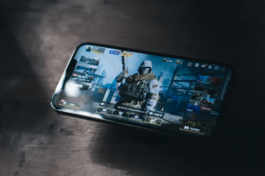 Mobile game on a smartphone