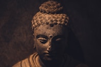 a close up of a statue of a buddha