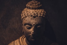 a close up of a statue of a buddha