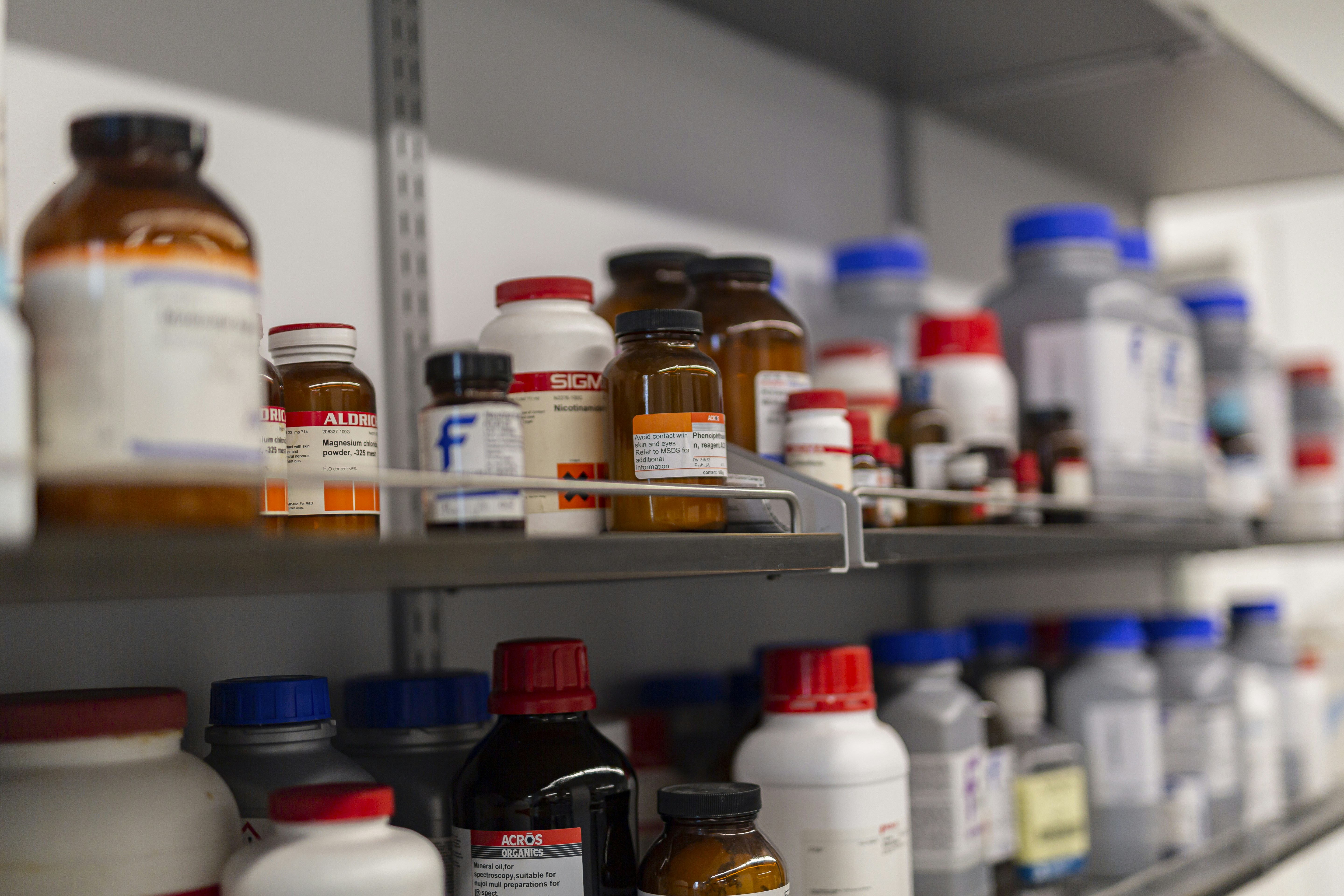 Various chemical bottles