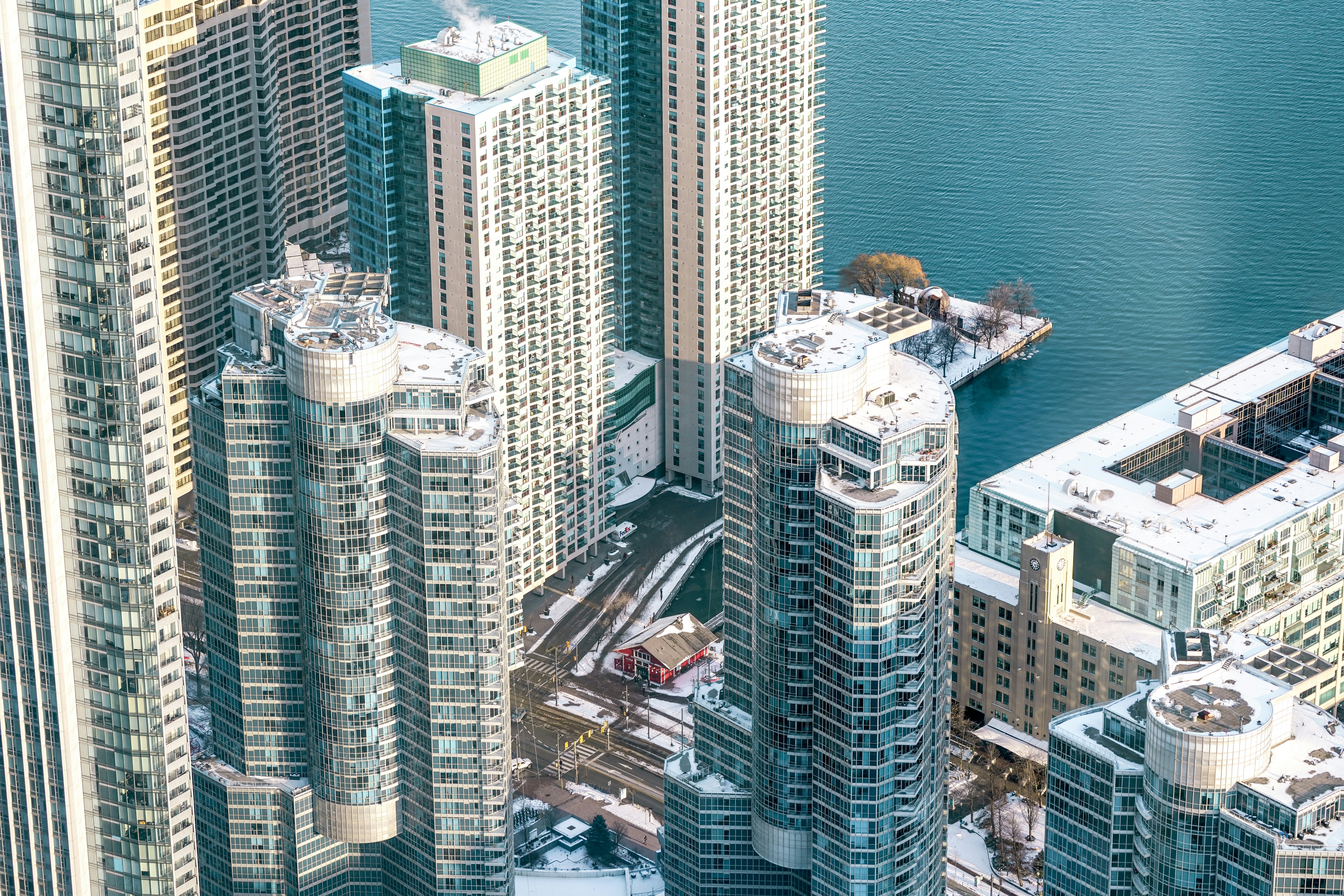 Chicago aerial city view