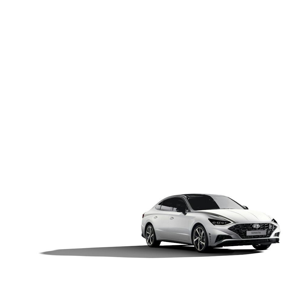 a white car on a white background