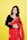 a woman in a red sari posing for a picture