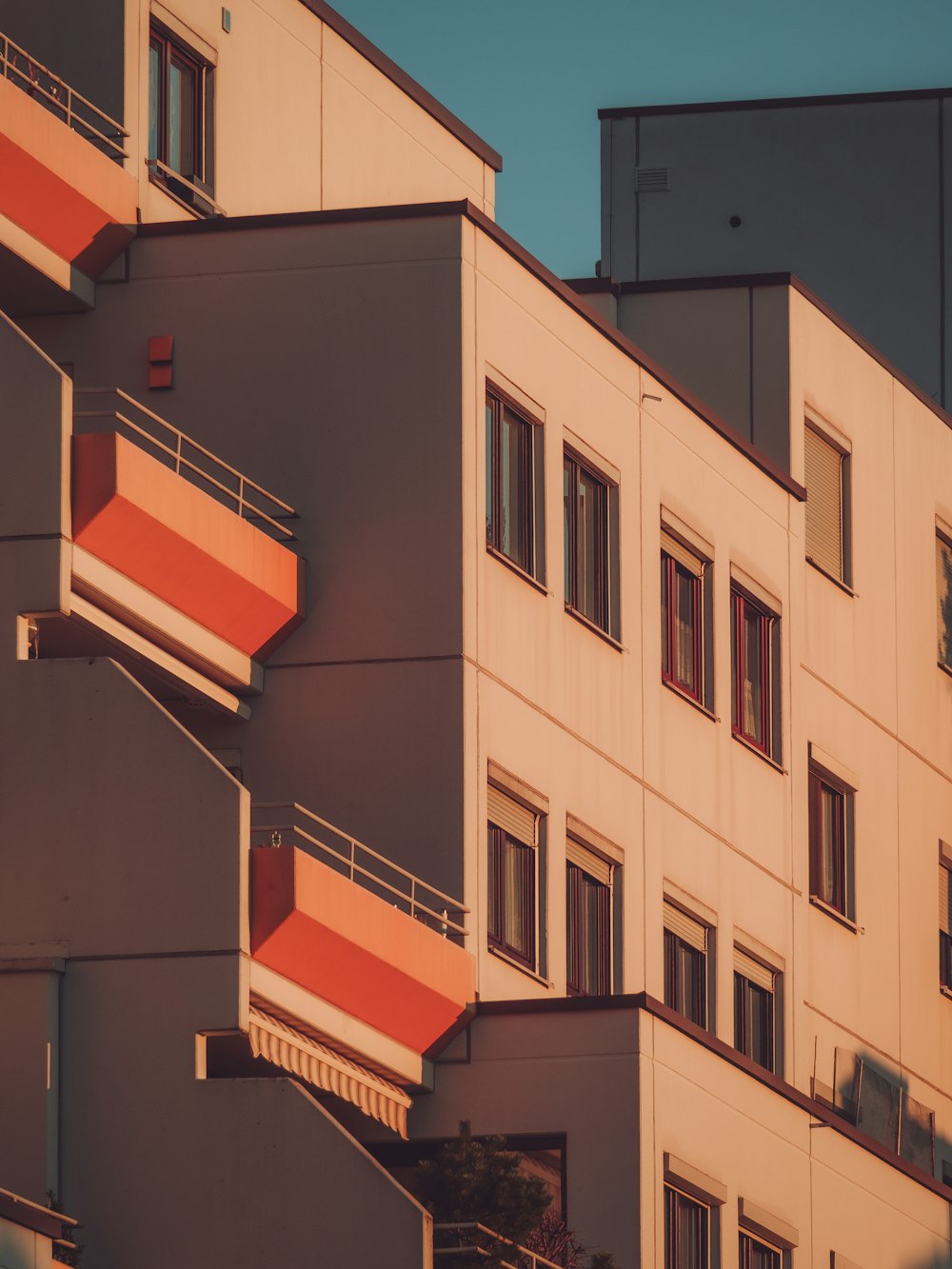 a tall building with balconies and balconies on it