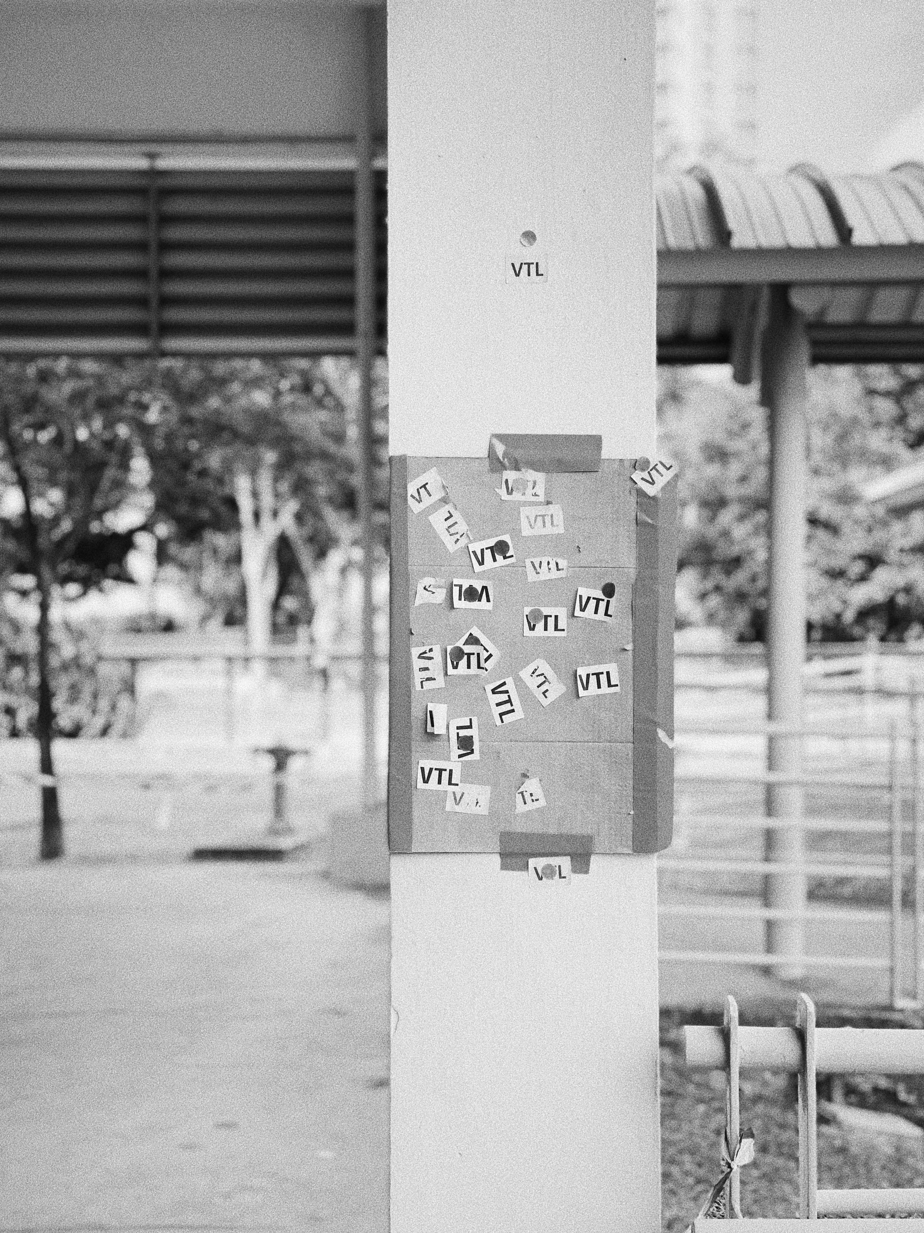 VTL stickers plastered on a cardboard, used at the CTC for supervised ART Testing.