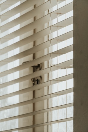 Close-up of thick Korean fabric honeycomb shades filtering soft daylight in a cozy bedroom.