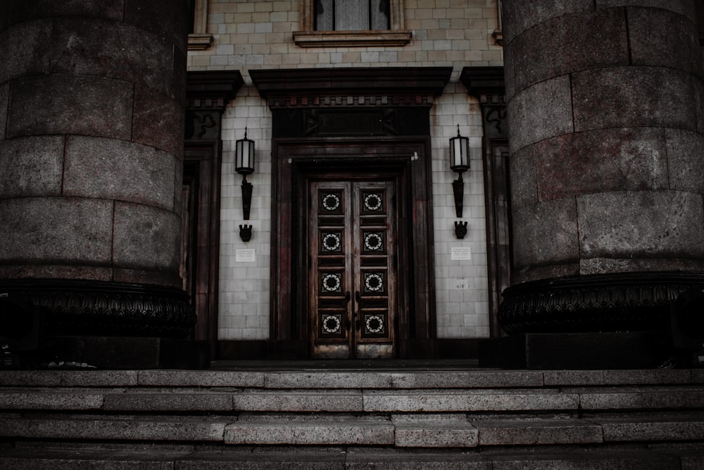 a very large building with some big doors