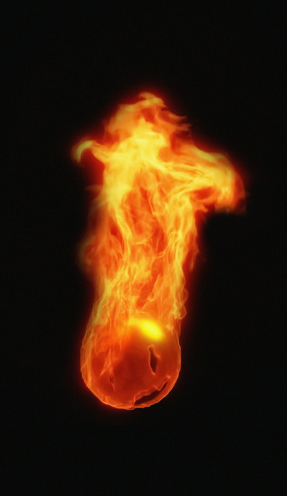 a close up of a fire horse head on a black background