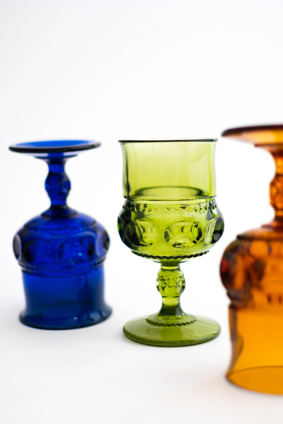 Estelle Colored Glass Regal Goblet (Set of 6, Cobalt)