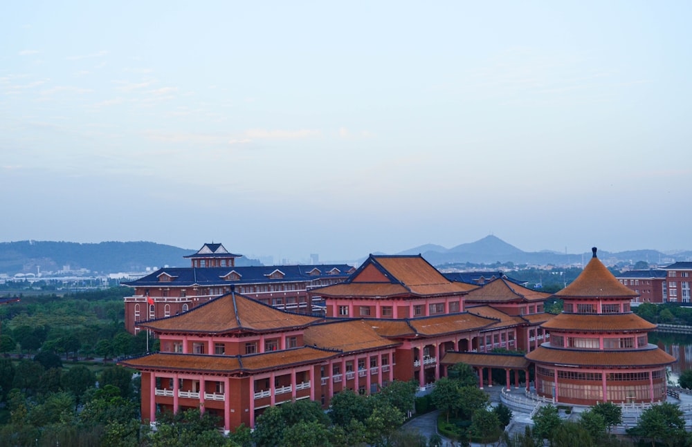 a large building with a lot of windows on top of it