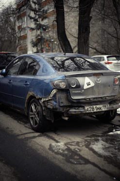 a car that is sitting on the side of the road