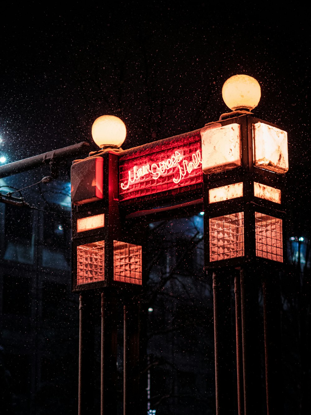 a clock tower in the night sky