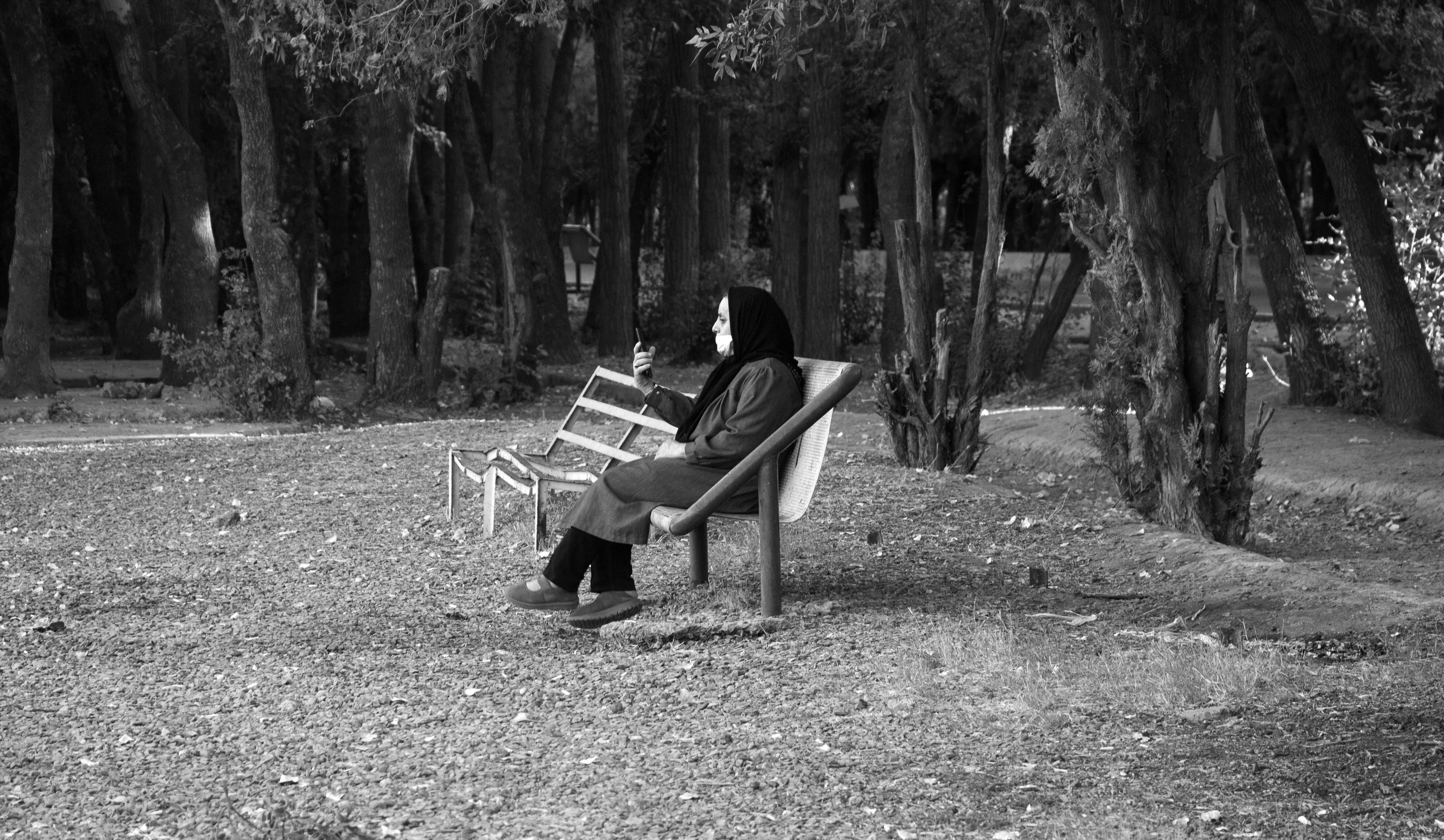 Woman sitting alone thinking