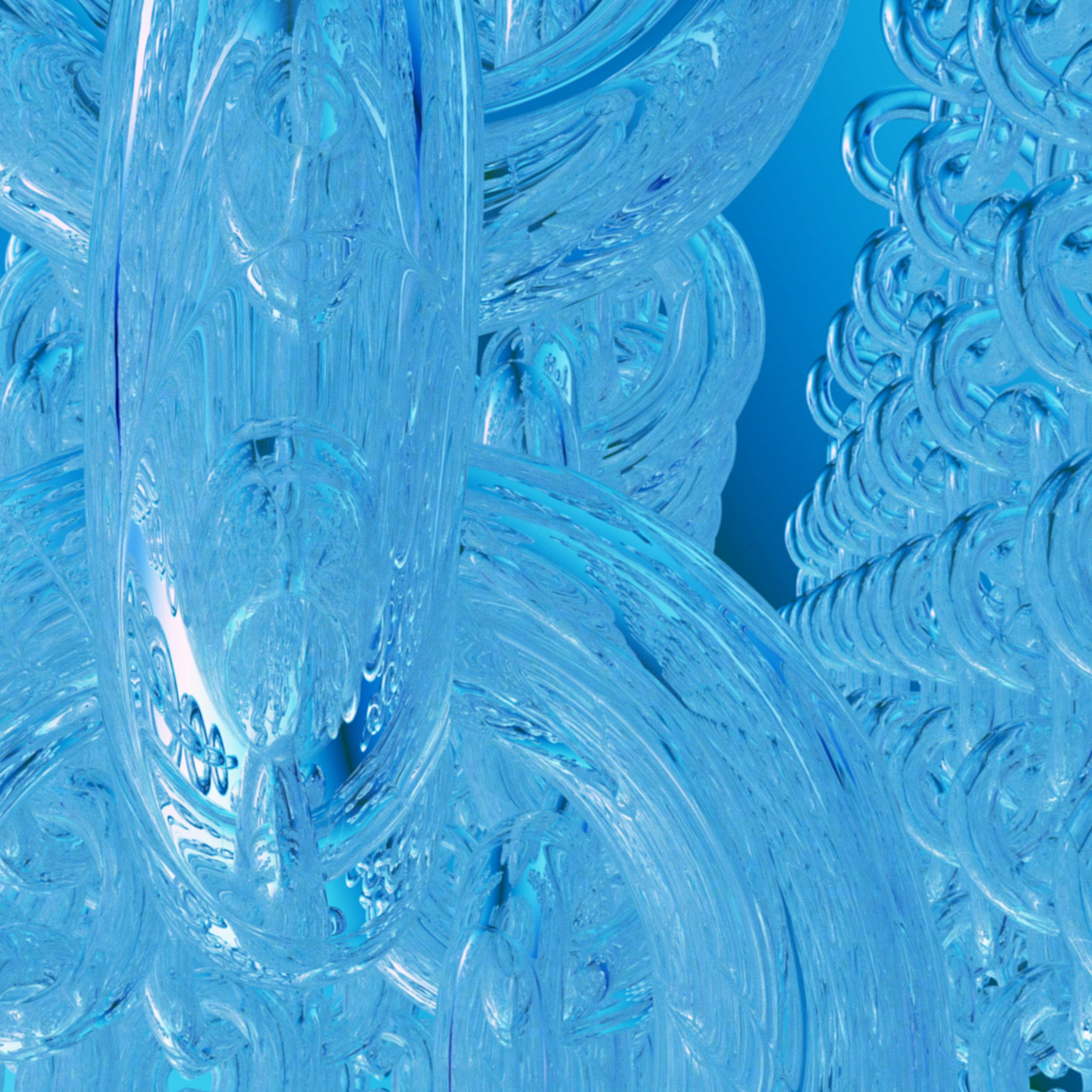 a close up of a blue glass object